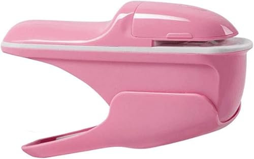 Niedlicher Hefter Büro-Heftgerät, Mini-Sicheres Heftgerät, frei klammerlos, ohne Heftklammern, 7 Blatt Kapazität for Papierhefter, platzsparende Größe Bürobedarf (Color : Pink)