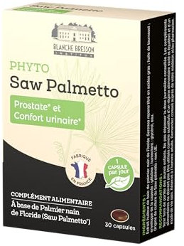 BLANCHE BRESSON - Phyto Saw Palmetto - Prostate & Confort Urinaire Homme - Limitez les Envies d'Uriner - Santé Génito-Urinaire, Protège - 30 capsules - Cure de 30 jours - Fabriqué en France