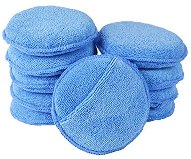 10er-Pack Mikrofaser-Autowachs-Applikatorpads – Weiche Applikatorpads, Rund, 11,9 cm (4,72 Zoll) Polierschwämme Autowachs-Applikatorpads, Rund, Blau (Blau)