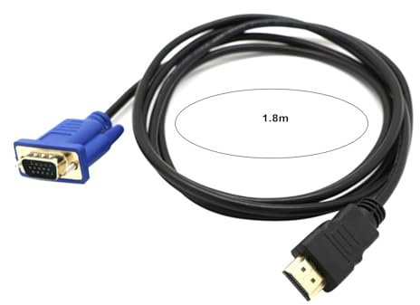 ulafbwur Adapter Wire Portable 1.8m 1080P HDMI-Compatible Male to VGA Male Adapter Cable Video Converter Cord for PC DVD HDTV Converter Cord Adapter Cord