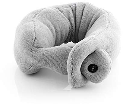 CELLUSTOP Nackenstützkissen mit Massagefunktion und Vibration – Nackenkissen – Reisekissen für Autofahrten – Schaumstoff – Fleece – 2 Vibrationsstufen – Grau