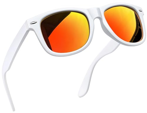 Joopin Klassische Sonnenbrille Herren Polarisiert Retro Rechteckig UV400 | Vintage-Look, Zeitlose Fassung, Unpolarisiert(Gelb), Metallnieten, Unisex, Superleicht, Fahren, Reisen, Einkaufen, Wandern
