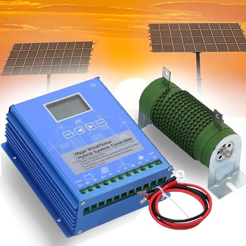 Contrôleur de Charge Hybride Solaire éolien12 000 W, Contrôleur de Charge Solaire D'éolienne MPPT Hors Réseau avec écran LCD, pour Chargeur de Batterie de Générateur D'éolienne,48V/12000W