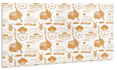 Tulup pour la Cuisine Salle de bains Adhesive Autocollants Muraux PVC Imperméable Panneaux 100x50cm - Thème boulangerie