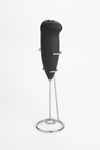 Tala Milk Frother with Stand, for Lattes, Cappuccinos, Hot Chocolates, Sauces, Protein Shakes and More, Stainless Steel Whisk, Takes Two AA Batteries Not Supplied - Frother 21 x 5cm Stand 16.5 x 6cm