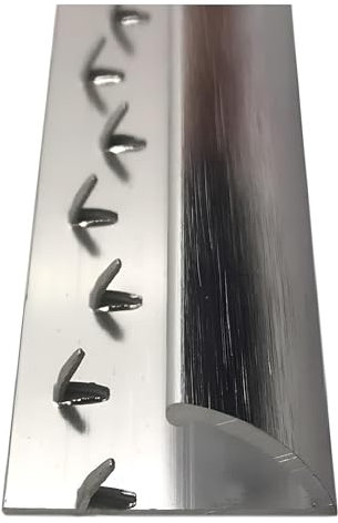 Single Edge Trim Carpet to Vinyl/Lino - Brushed Silver - 1000mm (3.28ft) Threshold Metal Plate Tile to Carpet Cover Strip - Flooring Door Bar - MW Profiles