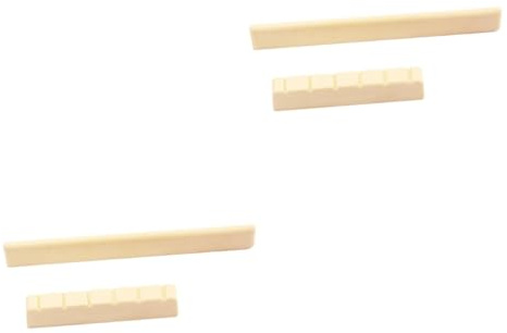 Mikinona 2stücke Ersatz-brücke Sattel Sattel Kit Für Klassische Gitarre Einfach Zu Kürzen Verbessert Spielgefühl Gelbe Ausführung Kompatibel Mit Verschiedenen Gitarrenmodellen