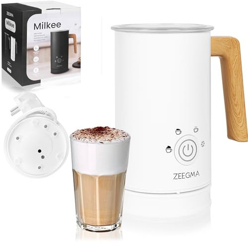 ZEEGMA MILKEE 4 in1 Montalatte Elettrico Potenza 500W, Grande Capacità 500ml, Schiumatura Fredda e Calda, Controllo Touch, Design Elegante, Facile Pulizia, Cappuccino, Latte Perfetti, ecc