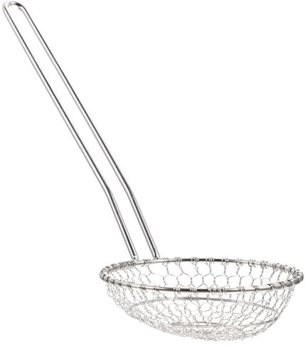CONGARTENO Colador Skimmer De Acero Inoxidable Mango Ergonómico Resistente Al Calor, Utensilio De Cocina Para Freír y Escurrir, Uso Doméstico y Profesional, Diseño Manual