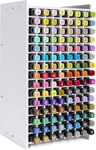 Marker-Aufbewahrungsregal, effizienter Schreibtisch-Stift-Organizer für Kinder, verbesserte stabile Schraubbefestigung, geeignet für verschiedene Marker, Aquarellpinsel, Stifte (für 120 Marker)