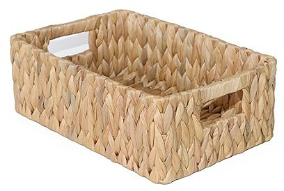 Wickerfield Medium Woven Water Hyacinth Shelf Storage Basket with Handles