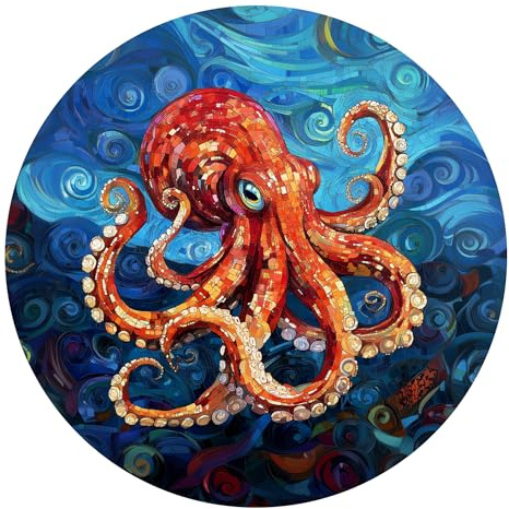 Individz Holzpuzzle für Erwachsene, Einzigartige Tierförmige Tiefsee-Oktopus Wooden Puzzle, Geburtstagsgeschenk Weihnachtsgeschenke für Familie Freunde (L-34*34cm-300 Stück)