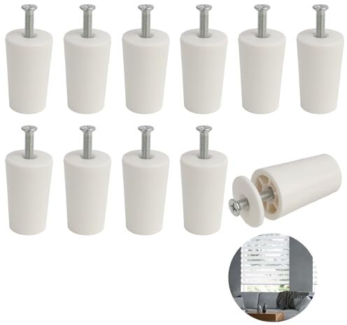 10 Pezzi 40mm Fermi per Tapparelle Bianchi, Ferma Tapparelle, Fermi di Arresto, Tappi per Tende a Rullo e Tende Avvolgibili, Inclusi Rondelle e Viti, Accessori Pezzi di Ricambio per Avvolgibile