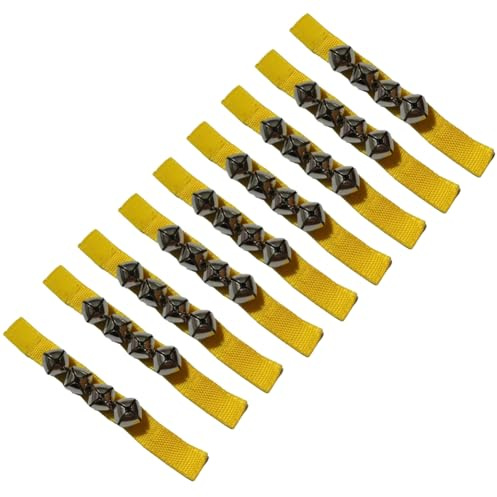 Bosiyrggrl Gelbe Orff-Glocke, 10 Stück, Glöckchen zur Entwicklung der Fähigkeiten, facettenreich, Tanz-Performance-Instrument