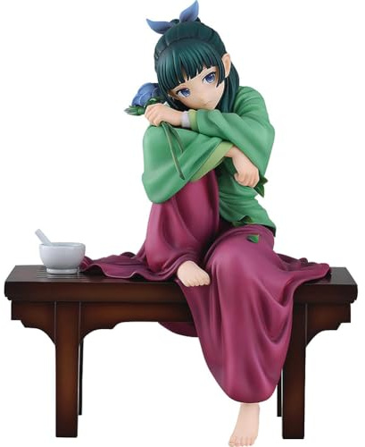Anime Figur Maomao Statue, 12 cm sitzende Pose, Maomao Actionfigur mit Hocker, Cartoon-Mädchen, PVC-Modell, Desktop-Heimdekoration, Sammlerstücke, Geschenk