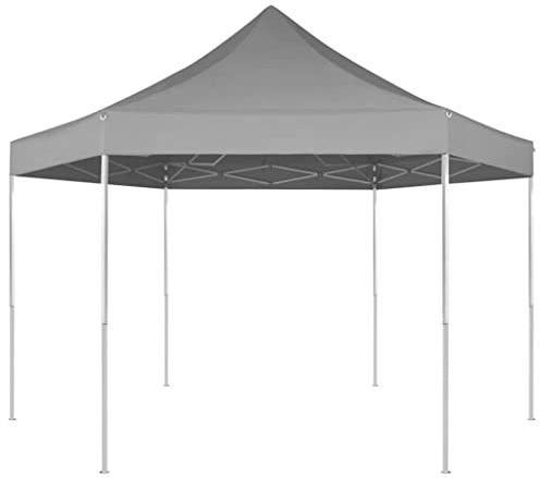 Générique Chapiteau Hexagonal Pliable Gris 3,6x3,1 m,Auvents & abris,17.62KG-42108