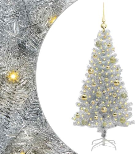 vidaXL Weihnachtsbaum Silber 120 cm PET