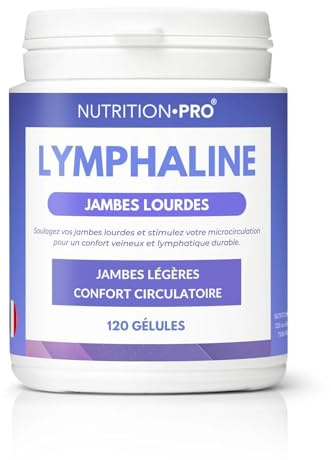 Lymphaline - 120 gélules • Jambes légères & circulation • Marron d'Inde • Hamamélis • Vigne Rouge • Complément Alimentaire pour la Circulation Veineuse • Nutrition•pro