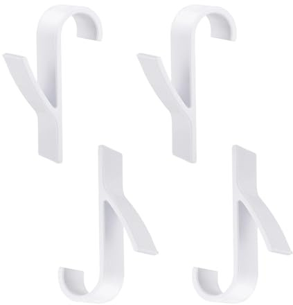 Zegnuem 4 ganchos blancos para radiadores, ganchos universales para barras redondas de hasta 3,6 cm, material PP, toallero para baño, cocina y armario