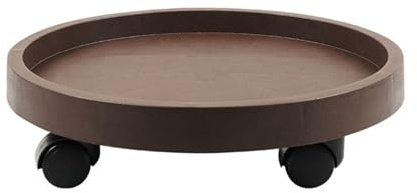 FZL02068LM Soucoupe Support de Pot Fleurs Rond et Mobile, avec roulettes, Base Soucoupe for bonsaï Coupelle Pot de Fleur(Noir,Grand)