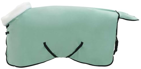 vidaXL Pferdedecke Dunkelgrün 85 cm Polarfleece, Moderne, Pferdecken für den Winter, kuscheliges Fleece, für draußen, einstellbare Abdeckung, warm bei Kälte