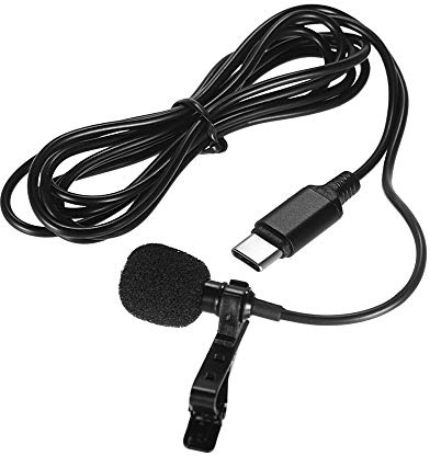Acouto Microfono a, Microfono a Condensatore Lavalier di Tipo C con Parabrezza in Schiuma per S8 P10 P20 P30 8 Intervista per Videoconferenze