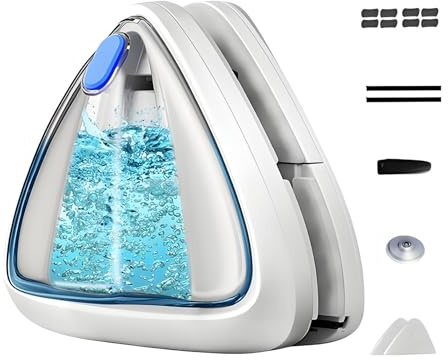 Limpiador de Ventanas de Doble Cara, Limpiador de vidrios de Doble Cara, Cepillo de Limpieza del limpiaparabrisas para Ventanas Espesor 3-8mm, Fuerte Herramienta de Cepillo de Lavado magnético