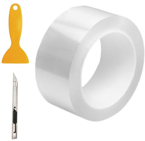 Diyixisk Película Protectora Transparente 5 cm × 10 m Kit 3 Piezas con espátula & Cutter, Film Auto-reparable Invisible para Coche, Bici, Moto Muebles