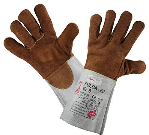Hase Schweißschutzhandschuhe FULDA-ISO - Hitzebeständig/Kevlar-Garn, Braun, 10