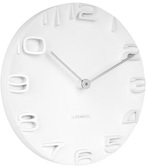 Karlsson Wanduhr On The Edge - Weiß/Chrom - Ø42cm | Rund - skandinavisch - Kunststoff - Wanduhr Modern Wohnzimmer - Wanduhren