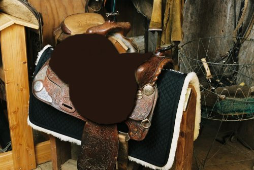 Engel Reitsport | Lammfell Sattelsitzbezug Sattelauflage SABEZ2-MOC für Western Reitsattel ohne Hornausschnitt Horndurchlass Mocca braun