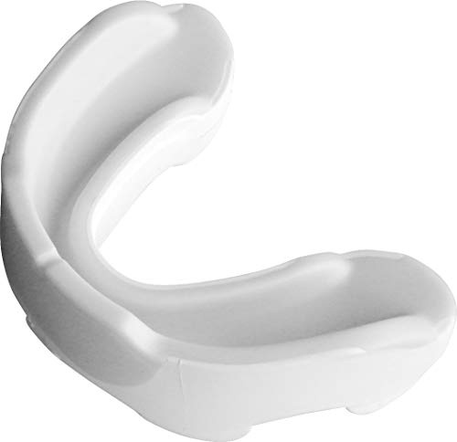 BAY SIRIUS WAVE CE - GEL 3 Schichten ZAHNSCHUTZ weiß / grau mit belüfteter BOX, Sport Mundschutz, Zahnschützer, Mundschützer Kampfsport Boxen Hockey MMA Handball Basketball Erwachsene Schutzzone 3 Sterne