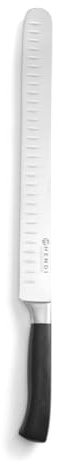 HENDI Schinken-/Lachsmesser, Küchenmesser, Messer, Deutscher Stahl X50CrMoV15, Klinge: 3000mm, Länge: 430mm, POM Kunststoff, Schwarz