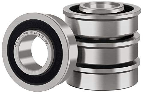 XiKe Kugellager, geflanscht, 1,27 cm x 3,8 cm x 1,27 cm, 4 Stück Seien Sie anwendbar Rasenmäher, Schubkarren, Wagen und Handkarren Radnabe.