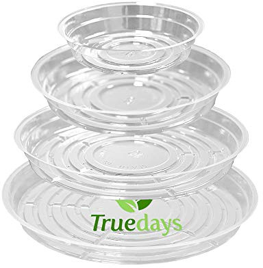 TRUEDAYS 20 Pack Plant Saucers (6 inch / 8inch / 10inch / 12inch) Clear Plant Saucers Flower Pot Tray Excellent for Indoor & Outdoor Plants