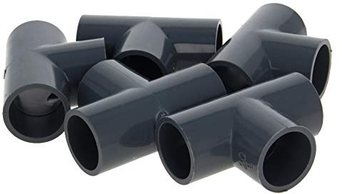 MroMax PVC-Rohrverschraubung, T-förmig, 20 mm, für Fix-Halt, für entsprechende Rohre, Grau, 5 Stück