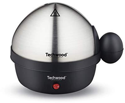 Techwood TO-007 - Olla de 1 a 7, huevos duros, pantorrillas, carcasas y moldeadas, acero cepillado, negro