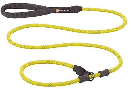 RUFFWEAR Just-a-Cinch Leine, reflektierende Hundeleine mit Seil und Halsband, Länge: 1,5 m, Lichen Green