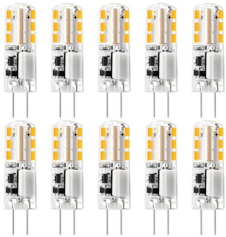 AIMEOKO G4 LED Bulb 12V (AC/DC) 2W - Warm White 2700K, Non-dimmable, Bi Pin Base, 10-Pack - Replace 10W-20W Halogen Bulbs for Home and Landscape Lighting