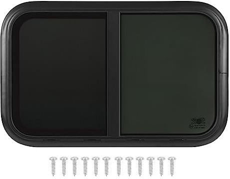 Wohnmobil-Fenster, Wohnmobil-Fenster, Horizontales Push-Pull-Fenster mit Abgerundeten Ecken, Wasserdichtes, Versiegeltes Fenster für Wohnwagen (Anwendbare Wandstärke: 48 bis 53 mm / 1,9 bis 2,1)