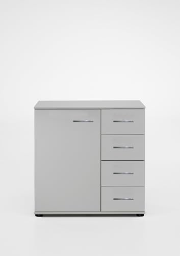 möbelando Kombikommode >Anna< in Weiss - 81x83x41cm (BxHxT)