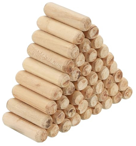 PATIKIL 120 Stück 8 x 30mm Holzdübel Set, Riffelholzdübel Holzstifte Dübel Set Gerillte Holzübelstifte Dübel Holz mit abgeschrägten Rillen für Zimmerei Möbel Tür Kunsthandwerk Projekte