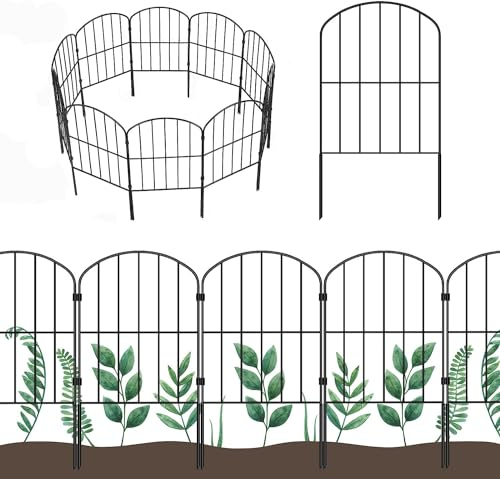 HEYOUTH 10 Pcs Clôture Décorative de Jardin, 330 * 61CM Barrière Extérieure, pour Motif Paysage et Barrière