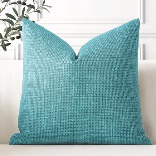 Artscope 1er Set Kissenbezug Einfarbig Wurfkissenbezug Leinen Kissenbezüge 40x40cm Moderne Dekokissen Kissenhülle Set Kissen Fall für Sofa Schlafzimmer Zuhause Dekor, Türkis
