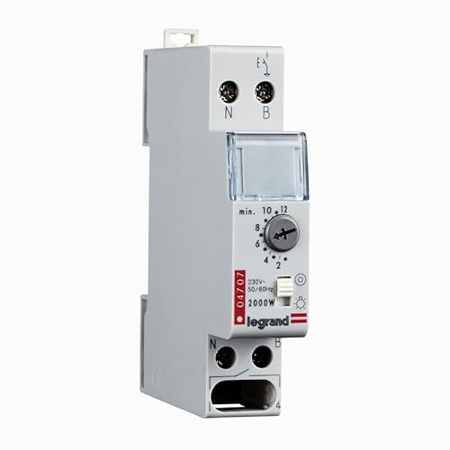 LEGRAND, Rex800Plus Treppenlichtzeitschalter, elektronisch, 230V, 0,5-12 Minuten, Anschluss variabel, 1M, 004707