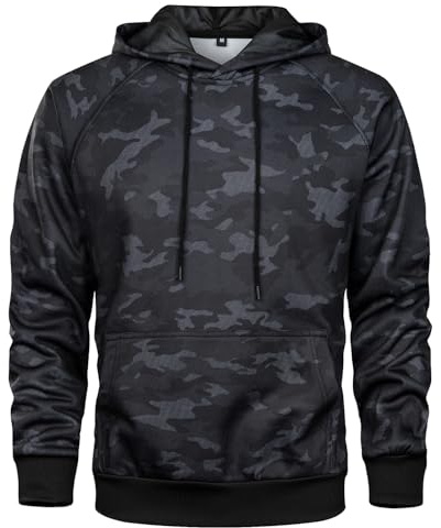 MANLUODANNI Men's Pullover Fleece Sweatshirt Camouflage Hoodies
