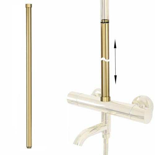 Rea - Prolunga Per Set Vasca/Doccia Gold Brush 60cm Tubo Per Braccio Di Prolunga Per Soffione Doccia (Oro Spazzolato) 2,2 X 2,2 X 61,5 cm