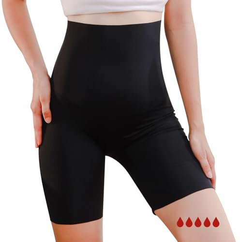 Carer Shorts Deportivos Menstruales 50 ml con Función Braguita Absorbente Cintura Alta Gran Elasticidad Ropa Interior Postparto Ideal para Deporte Menstrual Yoga Correr Fitness Talla XXL