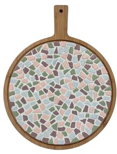 Little Creations mosaik serveringsbräda, rund | gör-det-själv pysselset för vuxna | designa din egen serveringsfat | 39 cm lång och 30 cm bred | mångsidiga användningsområden (pastell)