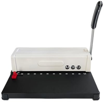 Bindemaschine, Bindemaschine for Stanzen von 12 Blättern, leicht zu stanzen, 10 quadratische Löcher, passend for Briefformat A4 A3, Buchbinder for Akten, Schule,Bürobedarf